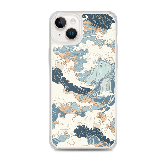 Clear Case for iPhone® / Patterns of rough seas in Japan's oceans / Japanese Anime Style