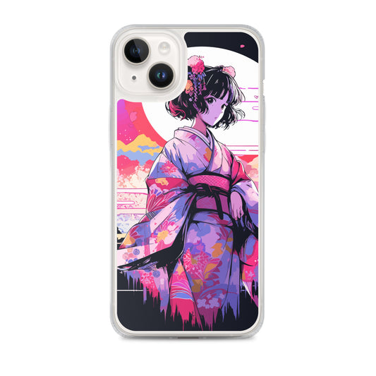 Clear Case for iPhone® / Kimono beauties shine in the dark / Japanese Anime Style