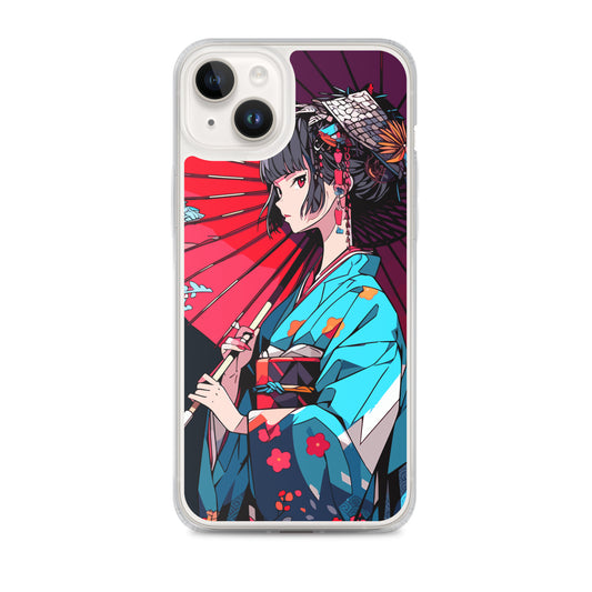 Clear Case for iPhone® / Sharp-eyed kimono beauty / Japanese Anime Style