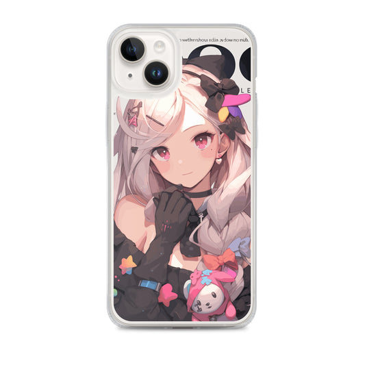Clear Case for iPhone® / Idol with white hair staring at us / Japanese Anime Style