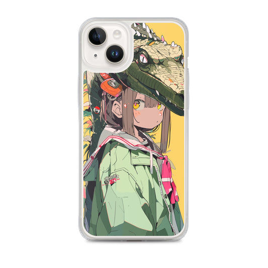 Clear Case for iPhone® / Girl and crocodile combined / Japanese Anime Style